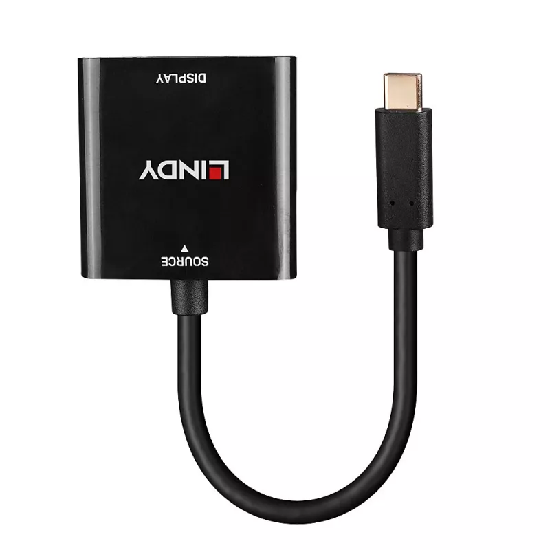 Convertidor Lindy USB Type-C a DisplayPort 4K144, USB Type-C, salida DisplayPort, 3840 x 2160 píxeles