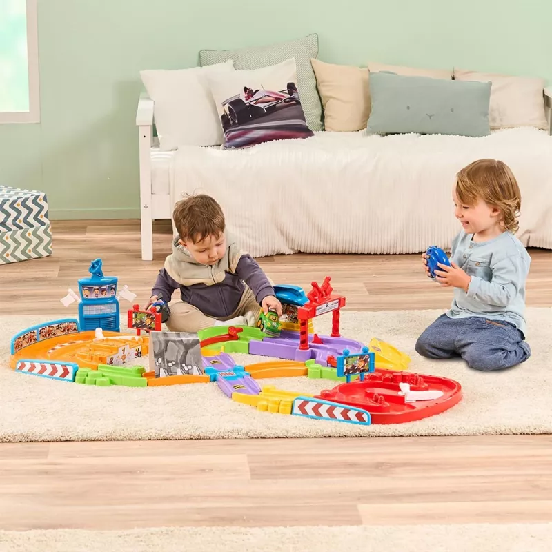 Tut Tut Baby Flitzer circuito de carreras - set interactivo con vehículo de empuje