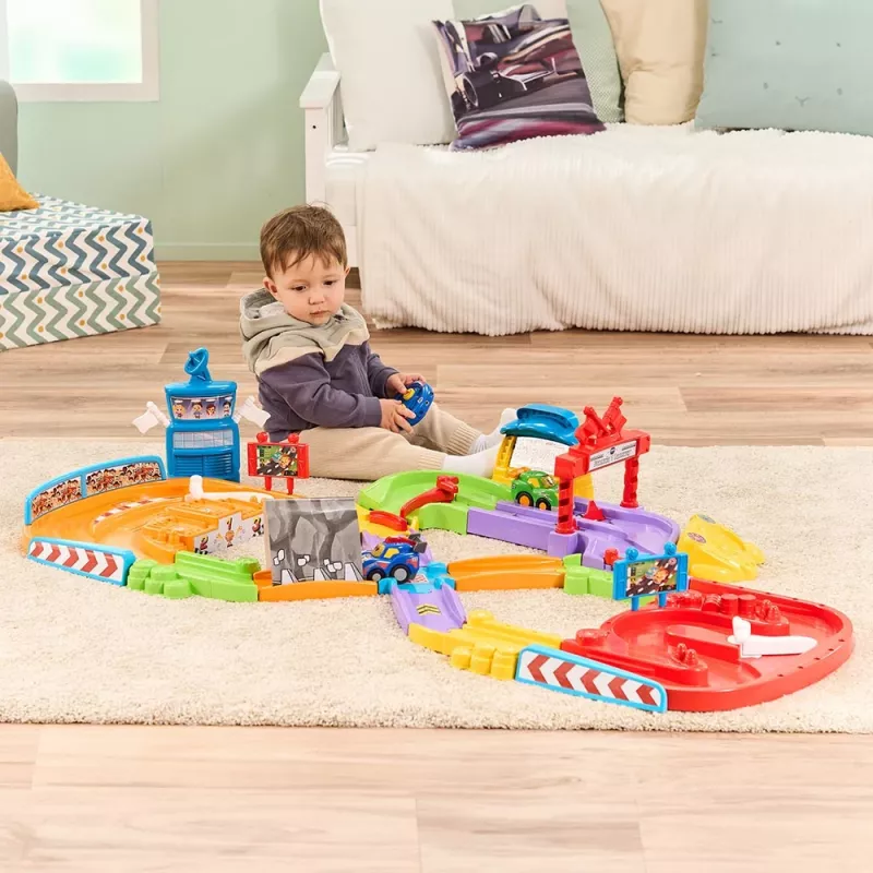 Tut Tut Baby Flitzer circuito de carreras - set interactivo con vehículo de empuje