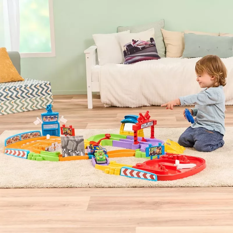 Tut Tut Baby Flitzer circuito de carreras - set interactivo con vehículo de empuje
