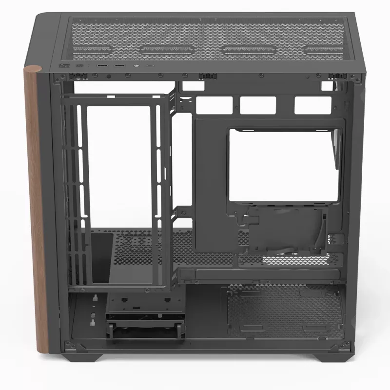 PC mini torre Aerocool D301A negro madera fuente de alimentación ATX
