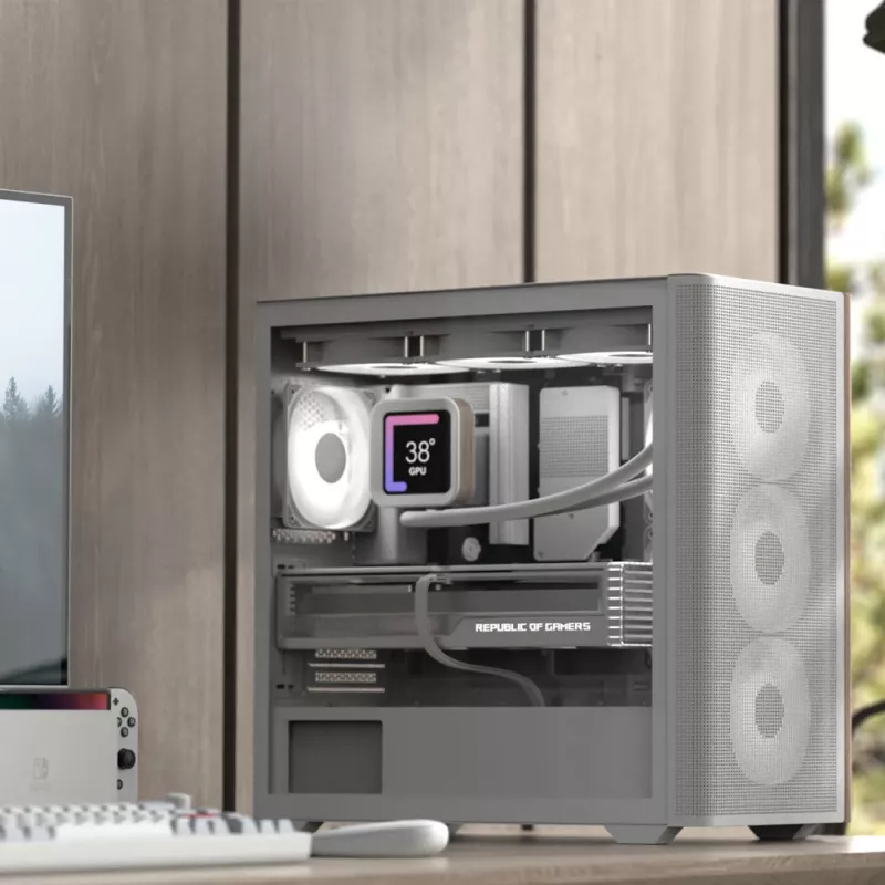 PC mini torre Aerocool D301A negro madera fuente de alimentación ATX