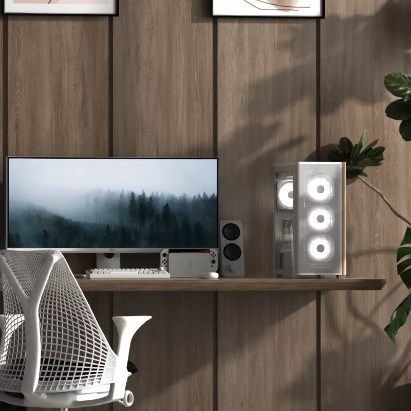 PC mini torre Aerocool D301A negro madera fuente de alimentación ATX