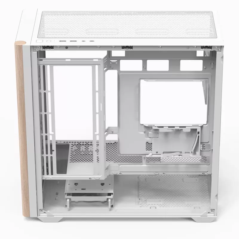 Aerocool D301A mini torre blanca, madera
