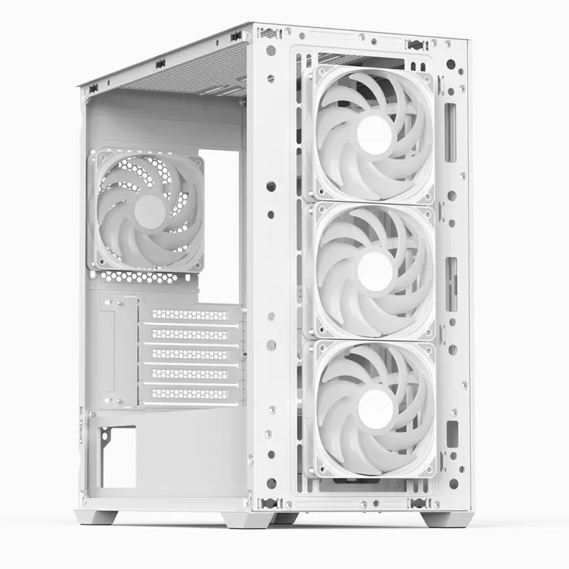 Aerocool D301A mini torre blanca, madera