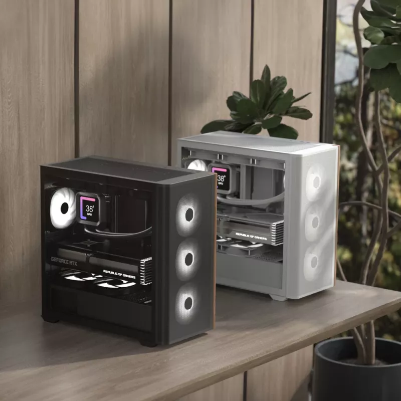 Aerocool D301A mini torre blanca, madera