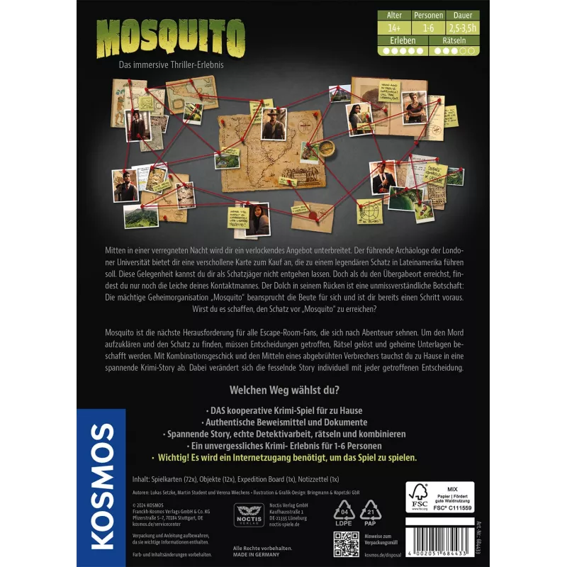 Kosmos Masters of Crime: Mosquito 210 min Juego de mesa Viaje/Aventura