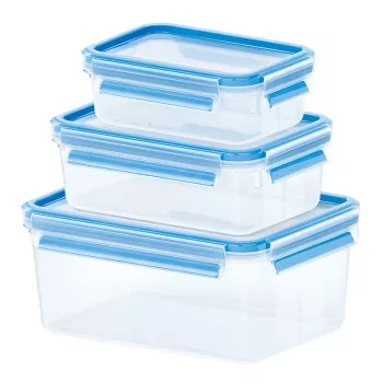 EMSA 508566 Fiambrera rectangular Set Transparente 3 uds.