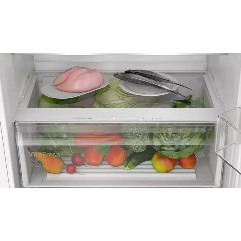 Frigorífico-congelador integrable Bosch KBN96NSE0 — 383 L totales, 285 L refrigeración, 98 L congelación, NoFrost, puerta reversible, 34 dB, blanco