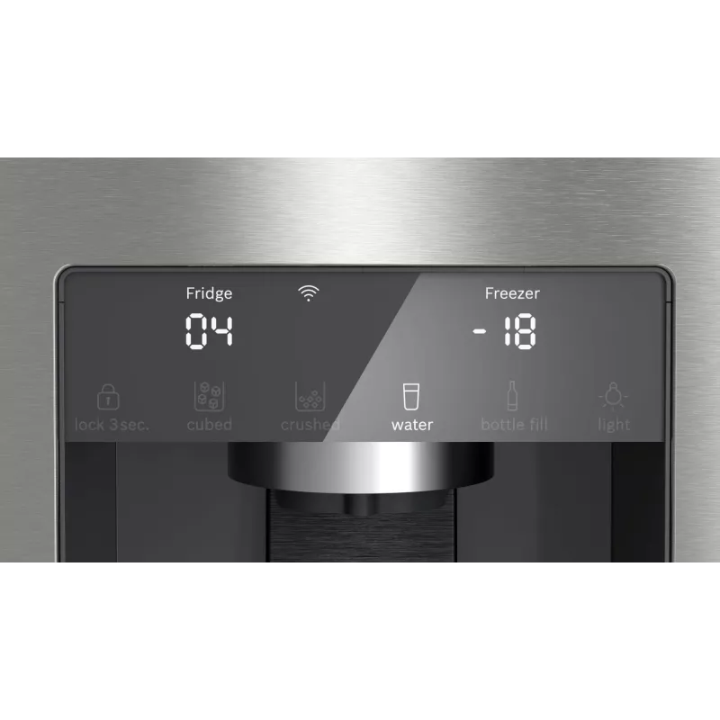Bosch Serie 6 KFI96APEA frigorífico combi French Door, 574 l (375 l frigorífico + 199 l congelador), clase energética E, Home Connect, acero inoxidable cepillado