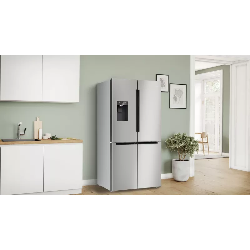 Bosch Serie 6 KFI96APEA frigorífico combi French Door, 574 l (375 l frigorífico + 199 l congelador), clase energética E, Home Connect, acero inoxidable cepillado