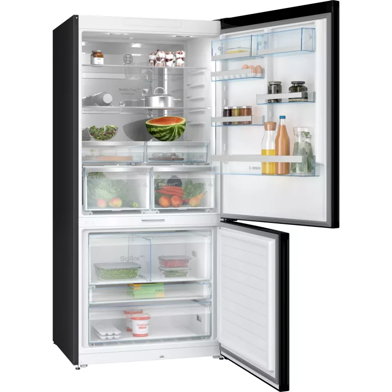 Bosch Serie 8 KGP86AXB0N frigorífico combi de libre instalación, 621 l (419 l frigorífico + 202 l congelador), clase energética B, 186 cm, Home Connect, acero inoxidable negro