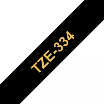 Cinta de etiquetar Brother TZE334 12 mm oro sobre negro