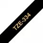 Cinta de etiquetar Brother TZE334 12 mm oro sobre negro