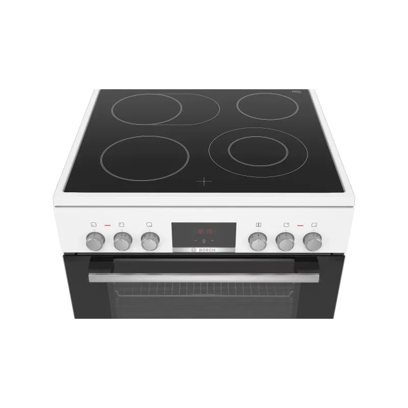 Bosch Serie 4 HKR39C220 cocina independiente eléctrica con placa vitrocerámica blanca