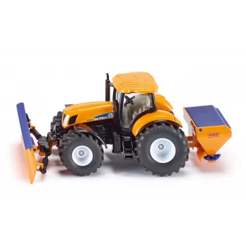 Siku tractor con hoja quitanieves y esparcidor de sal, modelo de tractor, preensamblado, 1:50, metal, plástico, 3 año(s), negro, azul, naranja