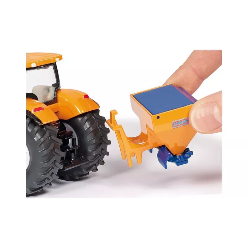 Siku tractor con hoja quitanieves y esparcidor de sal, modelo de tractor, preensamblado, 1:50, metal, plástico, 3 año(s), negro, azul, naranja