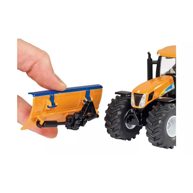 Siku tractor con hoja quitanieves y esparcidor de sal, modelo de tractor, preensamblado, 1:50, metal, plástico, 3 año(s), negro, azul, naranja
