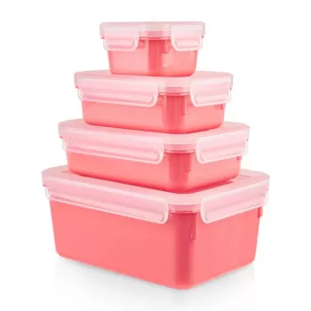 EMSA Clip & Close set rectangular coral 4 uds.