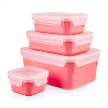 EMSA Clip & Close set rectangular coral 4 uds.