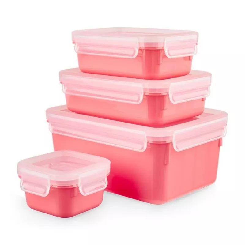 EMSA Clip & Close set rectangular coral 4 uds.