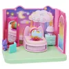 Gabby's Dollhouse, Dormitorio Dulces Sueños con figura Pillow Cat y 3 accesorios, 3 muebles y 2 entregas, juguete para niños a partir de 3 años