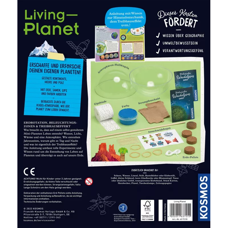 Kosmos Living Planet, kit de experimentos, ecología, 7 año(s)