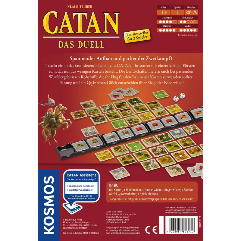 Kosmos CATAN - Das Duell juego de cartas, 2 jugadores, a partir de 10 años