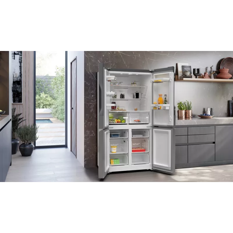 Siemens iQ300 KF96NVPEA frigorífico side-by-side French Door, 605 l (405 l + 200 l), plateado