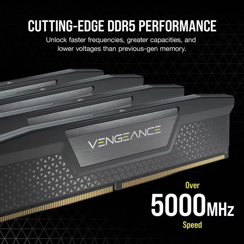 CORSAIR memoria 32 GB (2x 16 GB) DDR5 DRAM 6000 MT/s CL38 kit de memoria Vengeance negra