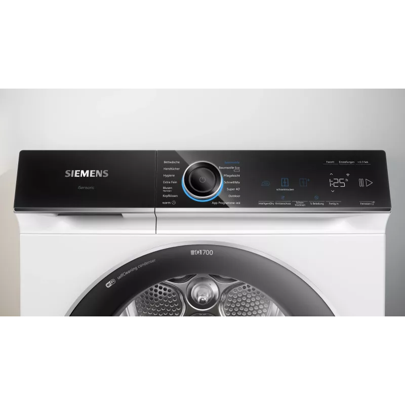 Siemens iQ700 WQ45B2B40 Secadora con bomba de calor Independiente Carga frontal 9 kg Blanco
