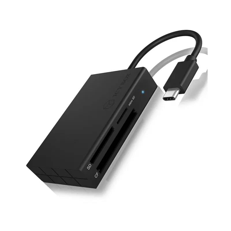 ICY BOX IB-CR401-C3 Lector de tarjetas USB 3.2 Gen 1 (3.1 Gen 1) Type-C Negro