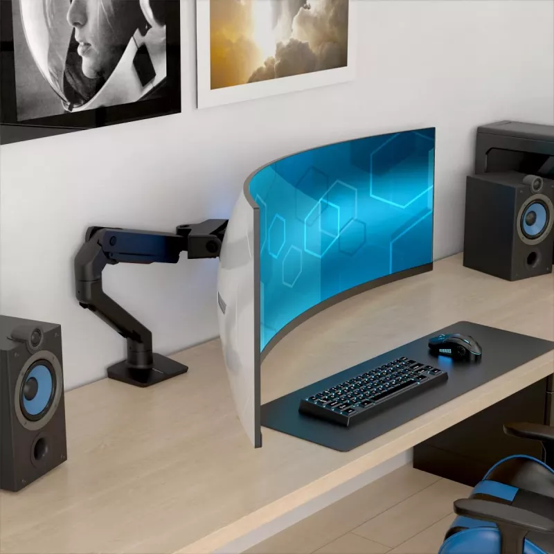 ERGOTRON HX Brazo de monitor para escritorio con inclinación pivotante VHD – negro mate