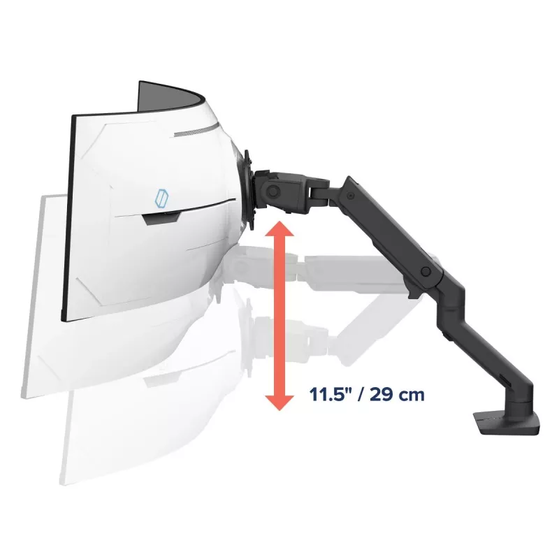 ERGOTRON HX Brazo de monitor para escritorio con inclinación pivotante VHD – negro mate