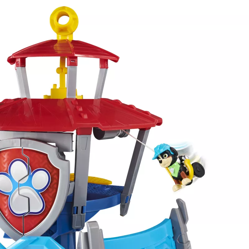 PAW Patrol, Dino Rescue HQ Set de juego con sonidos y figura exclusiva de Rex y vehículo