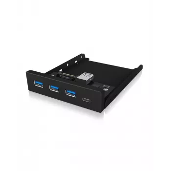 Hub USB ICY BOX IB-HUB1418-i3 — chipset GL3520/ASM1543, negro, 101×137×25 mm