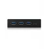 ICY BOX IB-HUB1418-i3 panel frontal de 3,5 pulgadas con hub USB 3.0, 3x USB Type-A, 1x USB Type-C, negro