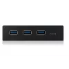 ICY BOX IB-HUB1418-i3 panel frontal de 3,5 pulgadas con hub USB 3.0, 3x USB Type-A, 1x USB Type-C, negro