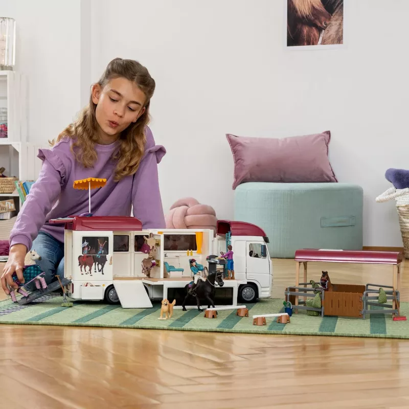 schleich HORSE CLUB transportador de caballos, edificio, camping, cuadra, caballos, concurso hípico, 5 año(s), multicolor, plástico