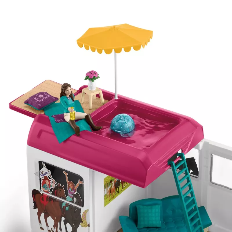 schleich HORSE CLUB transportador de caballos, edificio, camping, cuadra, caballos, concurso hípico, 5 año(s), multicolor, plástico