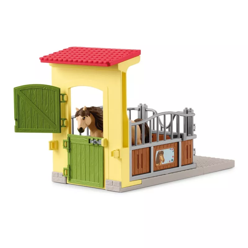 schleich FARM WORLD box de poni con semental de caballo islandés, granja, edificio, animales de granja / juguete de granja, cuadra, caballos, 3 año(s), multicolor