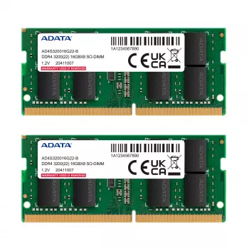 SO-DIMM 16 GB DDR4-3200 (2x 8 GB) Kit dual, Memoria RAM verde, AD4S32008G22-DTGN, Premier