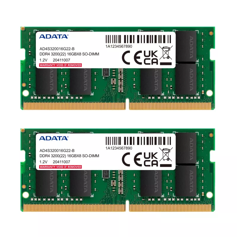 SO-DIMM 16 GB DDR4-3200 (2x 8 GB) Kit dual, Memoria RAM verde, AD4S32008G22-DTGN, Premier