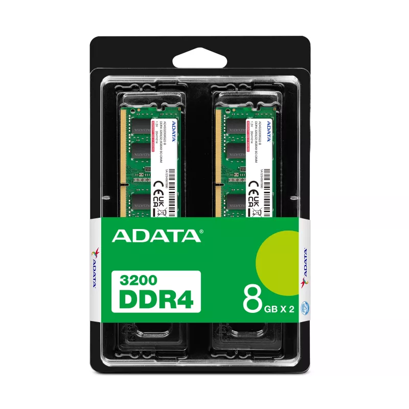SO-DIMM 16 GB DDR4-3200 (2x 8 GB) Kit dual, Memoria RAM verde, AD4S32008G22-DTGN, Premier