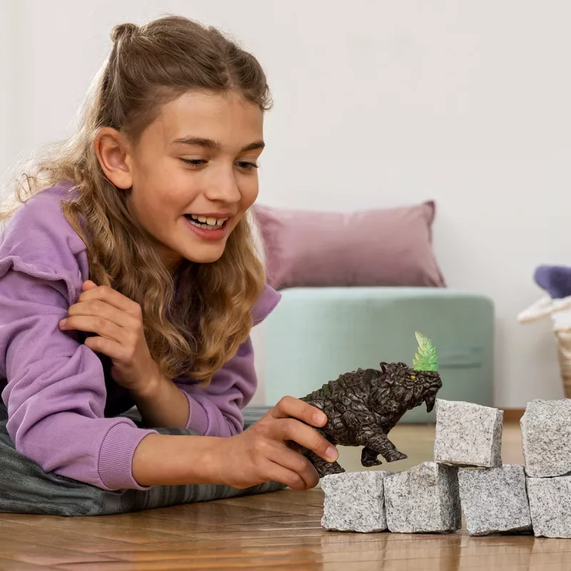 schleich ELDRADOR CREATURES Rinoceronte de combate, 7 año(s), Monstruos y dragones, Mundo de piedra, Negro, Verde, Plástico