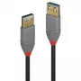Lindy 36763 Anthra Line cable alargador USB 3.2 Gen 1 Type A, USB-A macho a USB-A hembra, 5 Gbps, 3 m, negro/gris