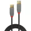 Lindy 36763 Anthra Line cable alargador USB 3.2 Gen 1 Type A, USB-A macho a USB-A hembra, 5 Gbps, 3 m, negro/gris