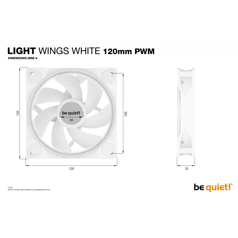 be quiet Light Wings White | 120mm PWM Triple Pack ventilador para carcasa de PC 12 cm 3 uds.