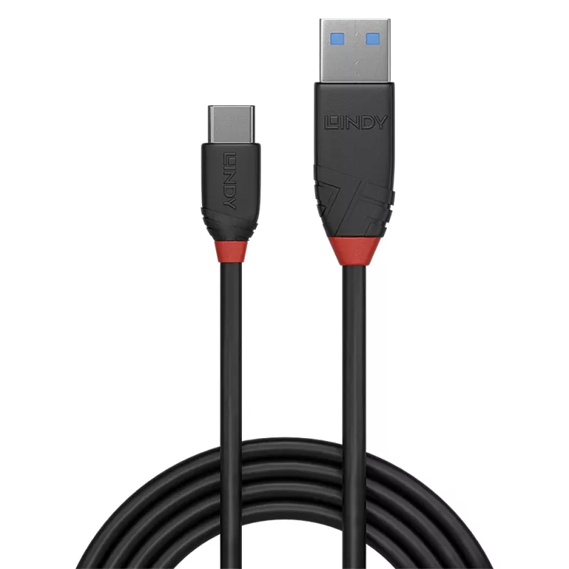 Lindy Cable USB 3.2 Tipo A a C de 1 m, 10Gbit/s, línea negra, 1 m, USB A, USB C, USB 3.2 Gen 1 (3.1 Gen 1), 10 Gbit/s, negro