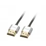 Lindy Cable HDMI CROMO delgado de alta velocidad con Ethernet de 0,5 m, 0,5 m, HDMI Tipo A (estándar), HDMI Tipo A (estándar), 3D, negro